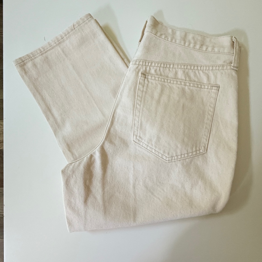 J. Crew Full Length Classic Straight Premium Ecru Jeans - Size 29 Like New!!